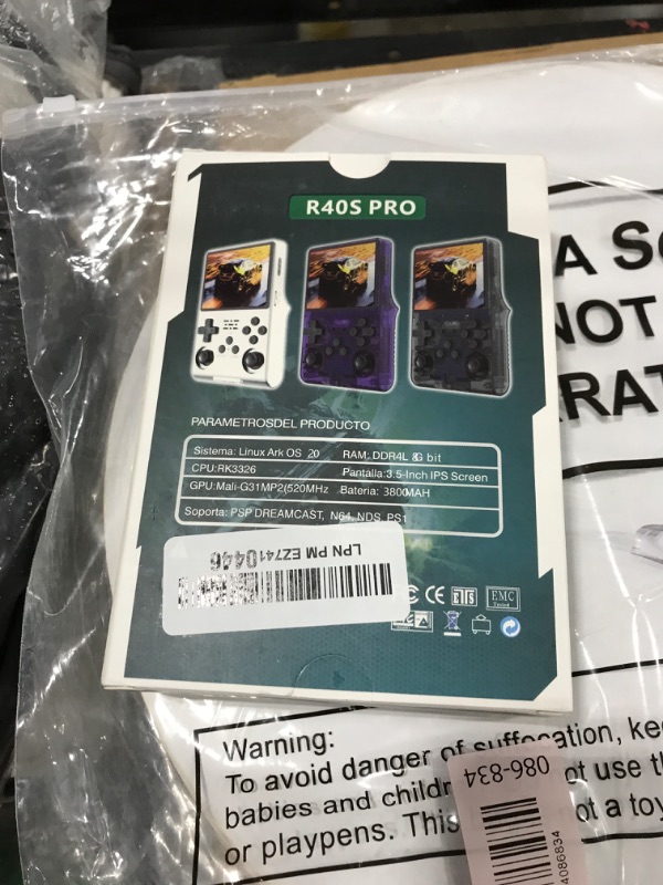 Photo 1 of R40S Pro Handheld Game Console, Over 30,000 Pre-Installed Games, More Than 20 Retro Emulator Systems, 3.5 inch IPS Full-View HD Screen?256GB (Gray)