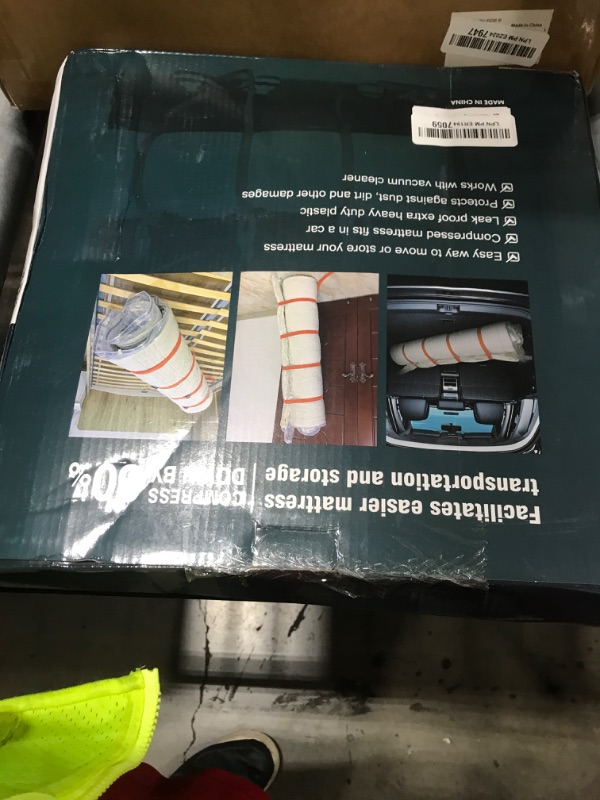 Photo 1 of Vacuum Mattress Bag for Memory Foam and Latex with Band, Ideal for Convenient Moving, Storage and Transportation (King/California King)