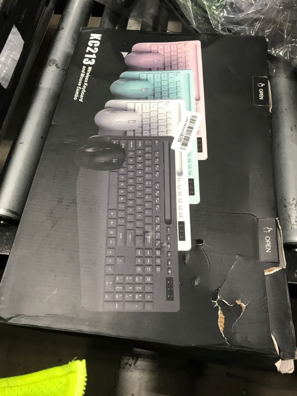 Photo 1 of Wireless Keyboard and Mouse Combo - Full-Sized Ergonomic Keyboard with Wrist Rest, Phone Holder, Sleep Mode, Silent 2.4GHz Cordless Keyboard Mouse Combo for Computer, Laptop, PC, Mac, Windows -Trueque