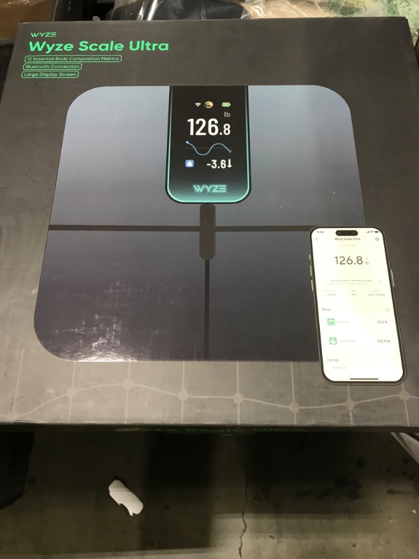 Photo 1 of Ultra, Smart Scale with 4.3" Color Display, Digital Bathroom Scale for Body Weight BMI Muscle Mass Composition, Wi-Fi & Bluetooth Body Fat Scale with Heart Rate, 400 lbs (Black)