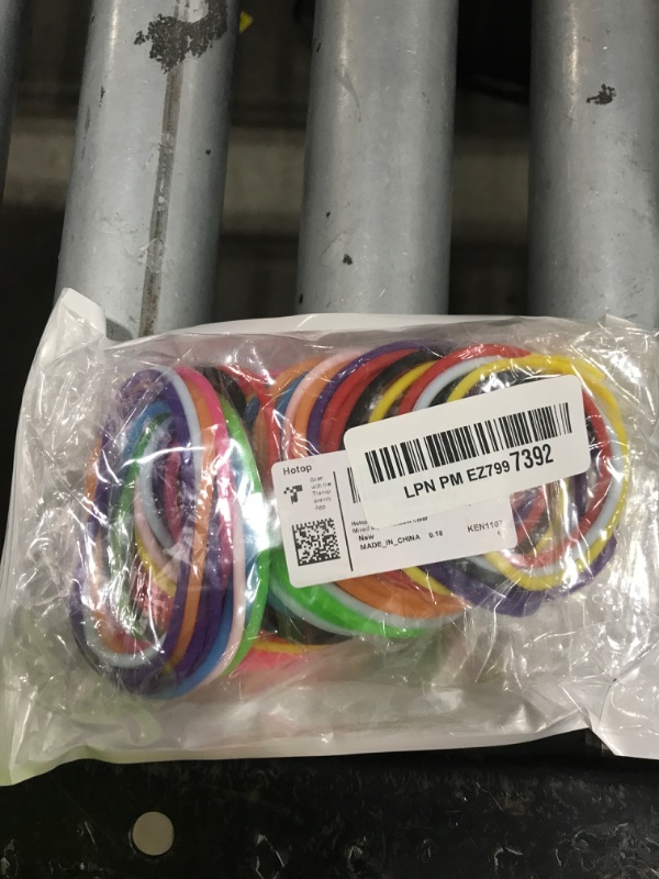 Photo 1 of Hotop 100 Pcs 80s Multicolor Silicone Jelly Rubber Bracelets Hair Ties Women, Mixed Style, Random Color