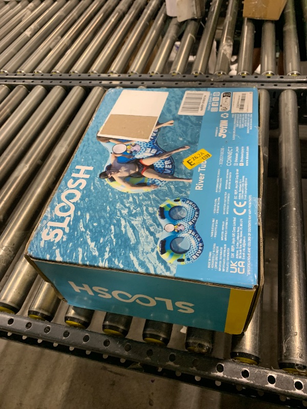 Photo 1 of SLOOSH 2-Person Inflatable River Tube - Heavy Duty River Run Tubes Pool Lake Floats for Adults, Large Floating Raft Lounge Above Water Floaties with 2 Cup Holders & Removable Cooler