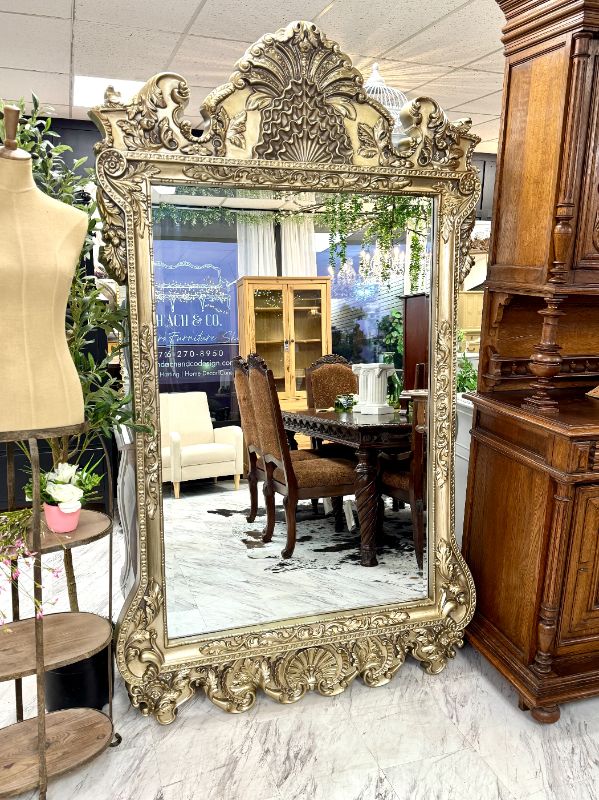 Photo 1 of Ornate 8'10 x 3'6 ft. tall framed mirror
