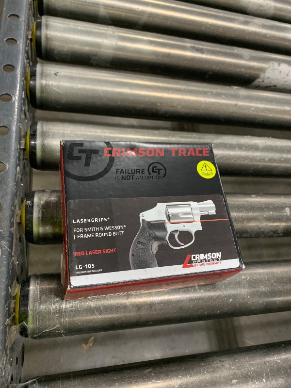 Photo 1 of Crimson Trace LG-105 Lasergrips with Red Laser, Heavy Duty Construction and Instinctive Activation for S&W J-Frame Revolvers, Defensive Shooting and Competition