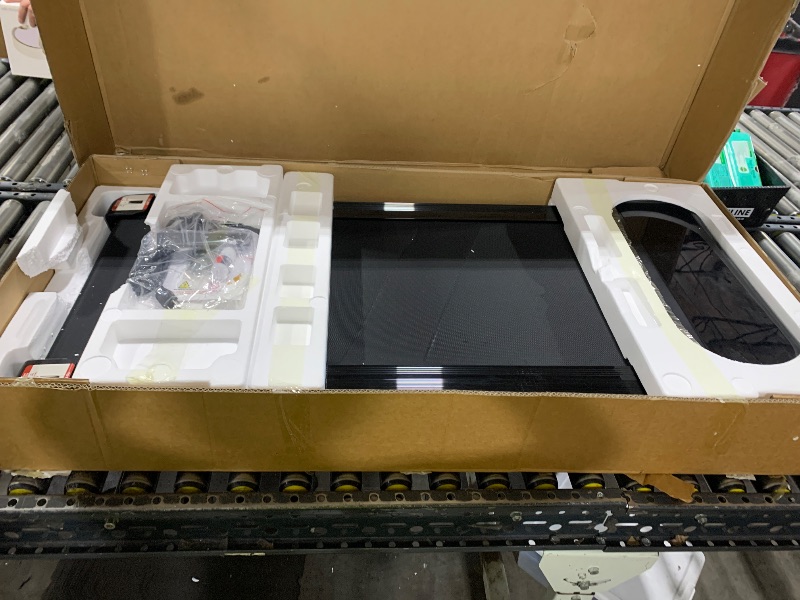 Photo 1 of Walking Pad Treadmill with 12% 9-Level Auto Incline, 450 lbs Capacity RGB LED Screen, Bluetooth Speaker Under Desk Treadmill, Compact Treadmills for Home Hiking, Black