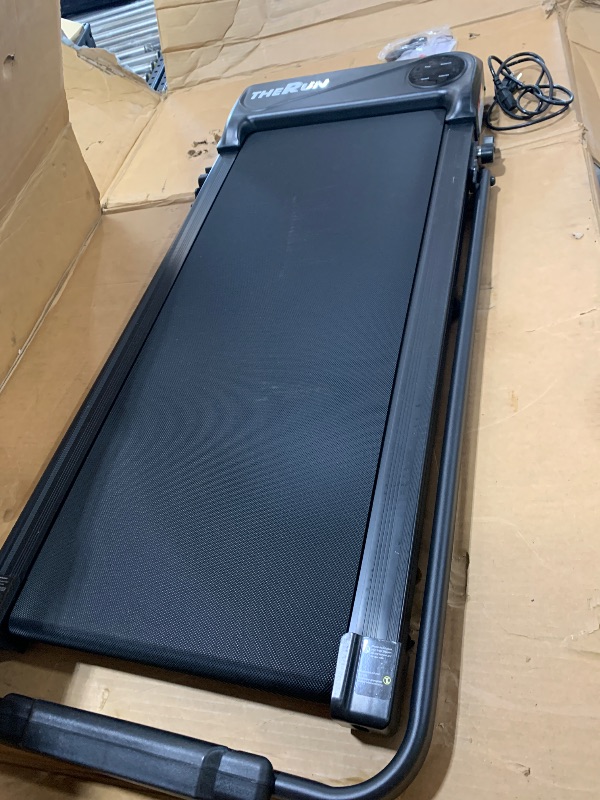 Photo 1 of THERUN Walking Pad, 2 in 1 Foldable Treadmills for Home, 2.5HP Under Desk with Handle Bar, 16" Widened Running Belt, with Remote Control