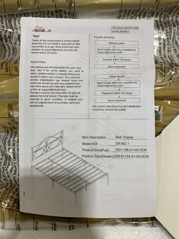 Photo 1 of Gold colored bed frame Queen size
