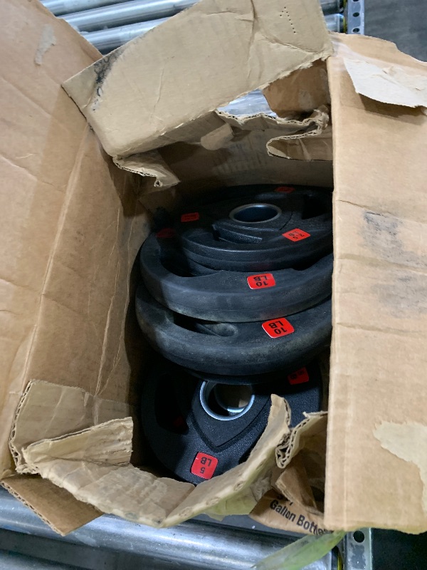 Photo 1 of Fitvids Olympic Cast Iron 2-Inch Weight Plates Including 6FT Olympic Barbell Bar & Safely Locks, Barbell Set (85 Lbs Plates + 6 FT Barbell Bar), Multiple Packages