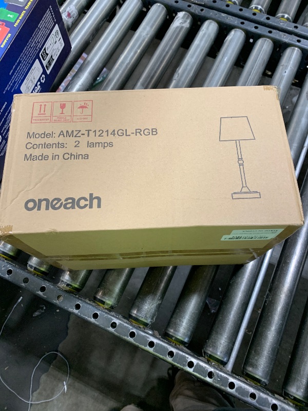 Photo 1 of Oneach Cordless LED Table Lamp Set of 2, Portable Rechargeable Battery Powered Lighting, 3 Color Temperatures and 7 RGB Colors, Patio Table Lamp, Ambient Light for Restaurant, Bedroom, Balcony, Gold