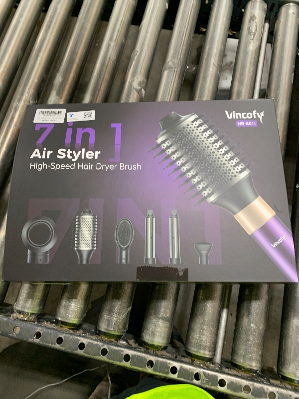 Photo 1 of Vincofy 7-in-1 Hair Dryer Brush and Hair Styler Set – Fast Drying, Curling, Straightening & Volumizing – Hot Air Styling Tool with No Heat Damage – for All Hair Types – Lavender