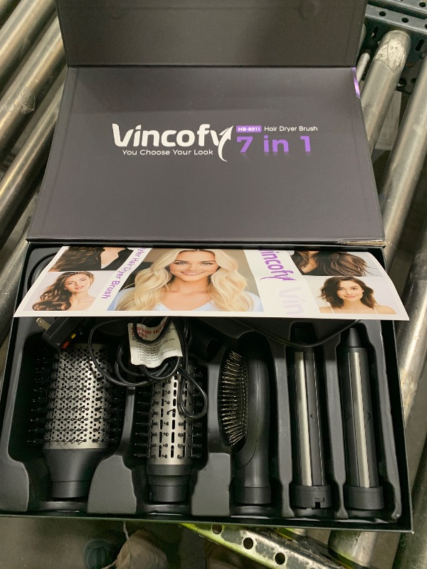 Photo 1 of Vincofy 7-in-1 Hair Dryer Brush and Hair Styler Set – Fast Drying, Curling, Straightening & Volumizing – Hot Air Styling Tool with No Heat Damage – for All Hair Types – Lavender