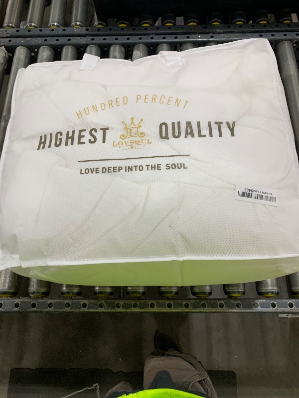 Photo 1 of L LOVSOUL Goose Feather Down Fiber Comforter King Size, 100% Organic Cotton Fabric Duvet Insert,1200TC,750+FP, Hotel Collection, All Season White Bedding Comforters with 8 Tabs