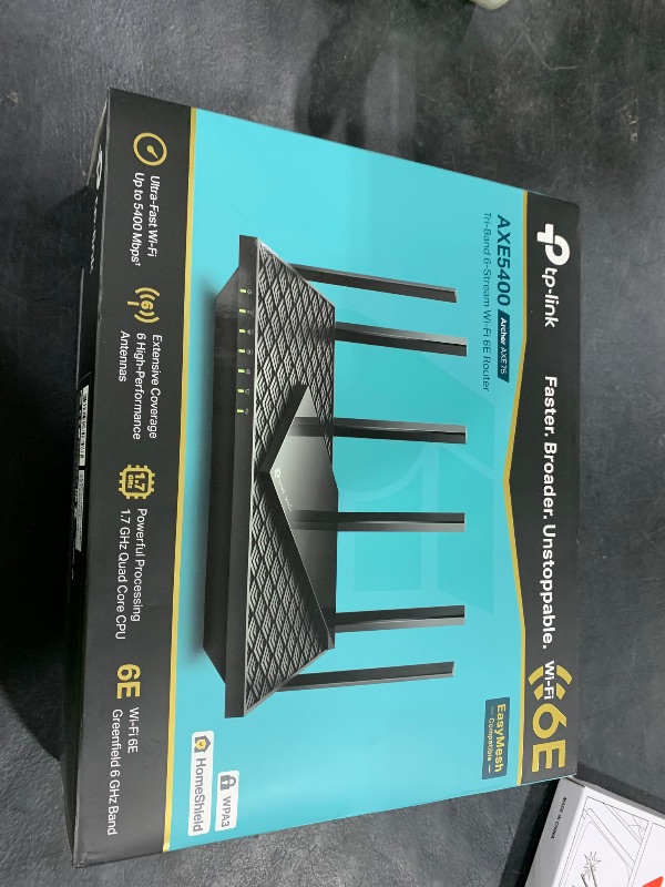 Photo 1 of TP-Link AXE5400 Tri-Band WiFi 6E Router (Archer AXE75)- Gigabit Wireless Internet for Gaming, VPN, OneMesh, WPA3