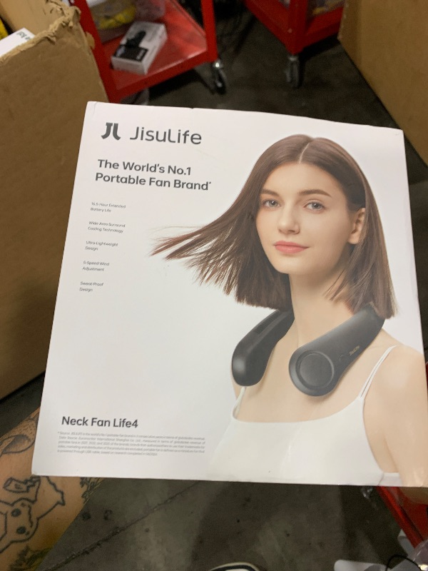 Photo 1 of JISULIFE Portable Neck Fan Upgraded, Neckbrace Personal Hands Free, 5 Speed Gears Adjustment, 5000 mAh Wearable Bladeless Quiet Rechargeable for Outdoor Indoor, Gifts for Women Men- Black