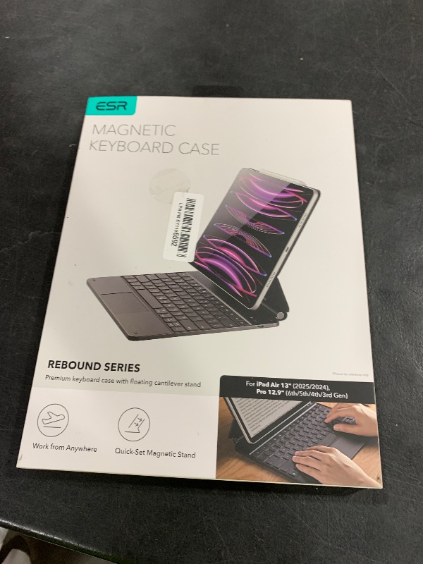 Photo 1 of ESR iPad Air 13 Inch Case Keyboard (M3/M2, 2025/2024) & iPad Pro 12.9 inch (3/4/5/6th Gen) Magic Keyboard, Easy-Set Floating Cantilever Stand, Precision Multi-Touch Trackpad, Rebound Series, Black