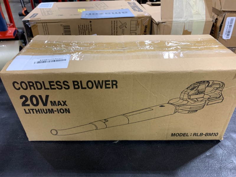 Photo 1 of SEYVUM Cordless Leaf Blower, 20V Blower with 2 X 2.0 Ah Battery, Electric Blower for Lawn Care, 350 CFM 150 MPH Battery Powered Leaf Blower with Charger, for Patio, Garden Cleaning, Orange