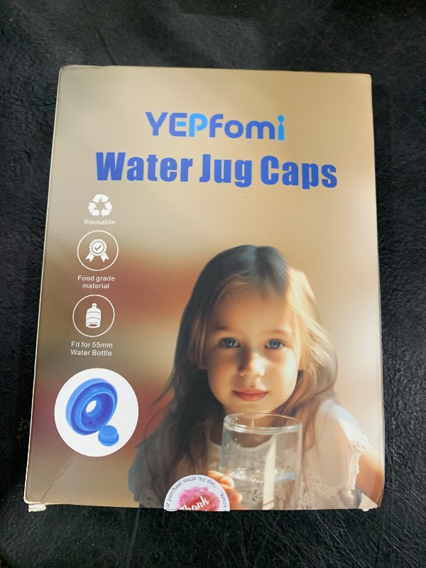 Photo 1 of (2 PACK) YEPfomi Reusable 5 Gallon Water Jug Caps, Food Grade Silicone Material 2/3/5 Gallon Water Bottle Caps Jug Lid for Water Dispenser Water Pump (2)