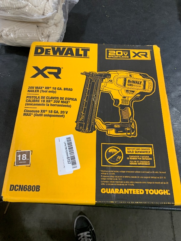 Photo 1 of DEWALT DCN680B 20V MAX* XR® 18 GA Cordless Brad Nailer (Tool Only)