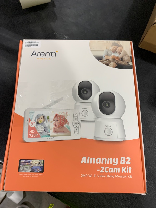 Photo 1 of ARENTI Baby Monitor 2 Cameras, Smart Baby Camera with 5-Inch Wireless Display, Super Night Vision, Temperature Sensor, Sound Detection, Auto Motion Tracking, 2-Way Audio, VOX Mode(B2 Set)