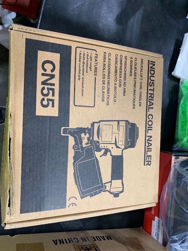 Photo 1 of KEENTECH Pneumatic Siding Nail Gun for 1" to 2-1/4" 15-Degree Nails, Coil Siding Nailer with Bump Firing for Fast Nailing Speed, Coil Nail Gun for Pallets, Siding, Crating, Fencing, Decking, CN55