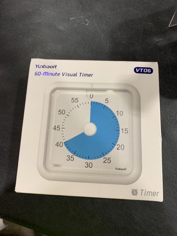 Photo 1 of Yunbaoit 16cm Countdown Visual Timer with Optional Alert Modes, 60 Minute Oversize Classroom Visual Timer for Kids and Adults, Silent Magnetic Kitchen Timer with Kickstand(Black Blue)