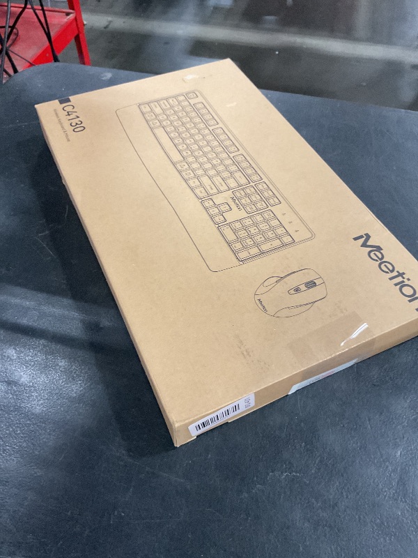 Photo 1 of MEETION Wireless Keyboard and Mouse, Full-Sized Cordless Keyboard with Wrist Rest and 3 DPI Adjustable Mouse, 2.4G Wireless, Compatible with PC/Computer/Laptop/Windows/Mac, Pink