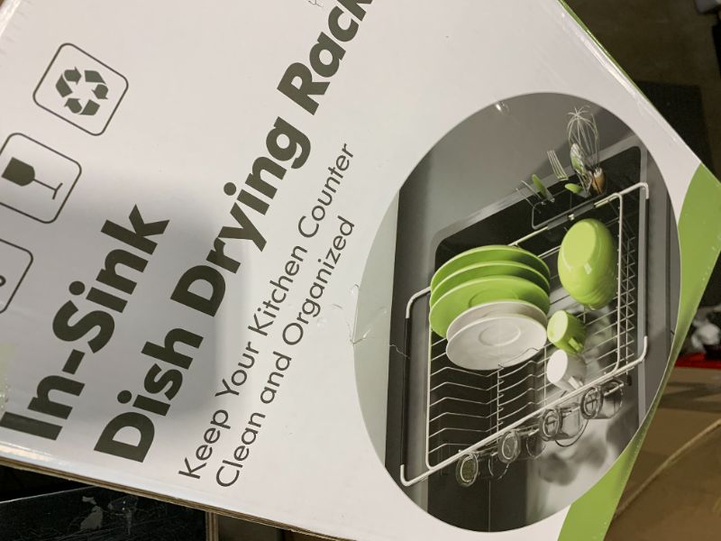 Photo 1 of JASIWAY Dish Drying Rack in Sink, Expandable Stainless Steel Dish Drainers for Kitchen Counter, Dish Dryer Rack for Inside Sink, Over The Sink Dish Racks with Utensil Holder, Silver