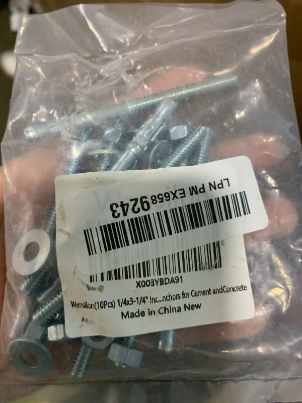 Photo 1 of Wensilon 1/4x3-1/4" 10Pcs Inch Standard Fasteners for Heavy-Duty Zinc Wedge Anchors for Cement and Concrete