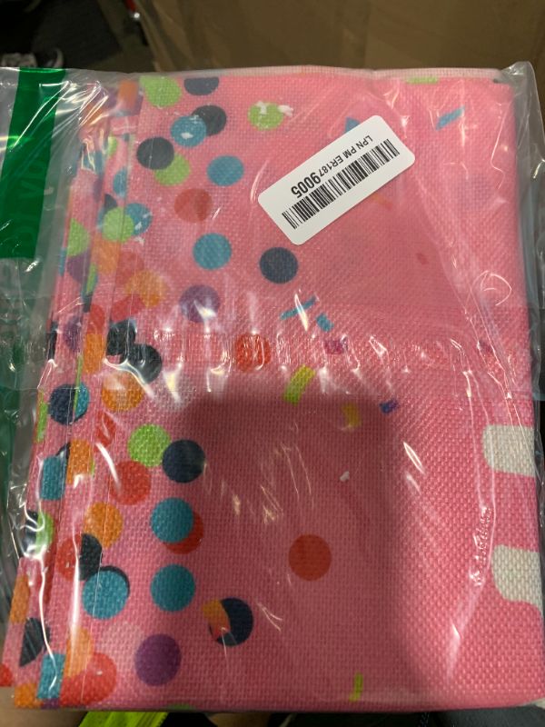 Photo 1 of Artoid Mode Polka Dot Pink Happy Birthday Table Runner, Seasonal Kitchen Dining Table Decoration for Home Party Decor 13x72 Inch