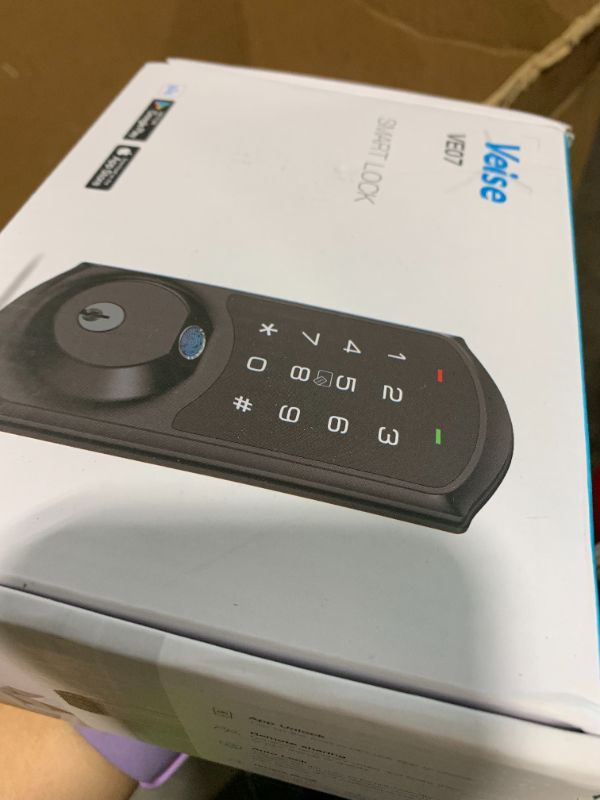 Photo 1 of Veise VE07 Fingerprint Smart Door Lock, 7-in-1 Keyless Entry Deadbolt with App Control, Electronic Digital Touchscreen Keypad, Biometric Smart Locks for Front Door, Auto Lock, Satin Nickel
