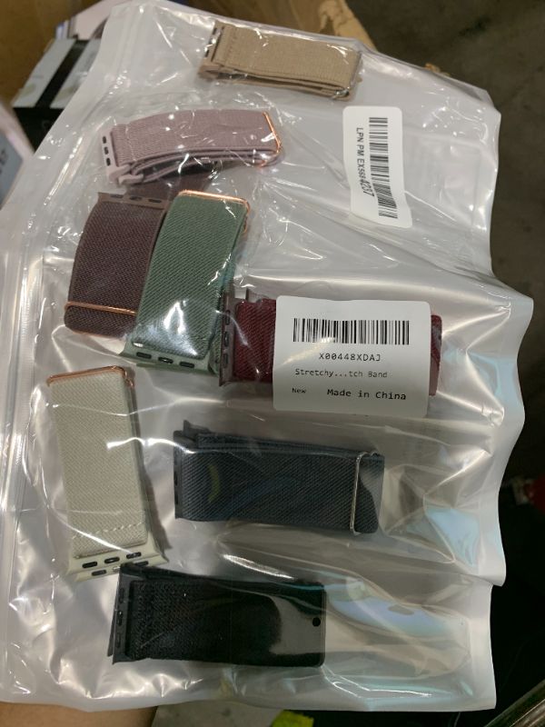 Photo 1 of 10 Pack Stretchy Bands Compatible with Apple Watch Band 40mm 38mm 41mm 42mm 44mm 45mm 46mm 49mm Women Men, Water-Resistant Solo Loop Elastic Sport Straps for iWatch Series 10 9 8 7 6 5 4 3 SE Ultra