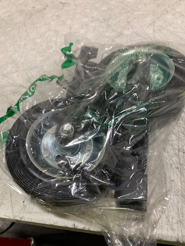 Photo 1 of Wheel Kit for Supporting Swing Metal Tube Gate With 1-5/8" Thru 2" Frames, 6" Heavy Duty Farm Wheel for Chain Link Fence, Prevent Dragging, Black
