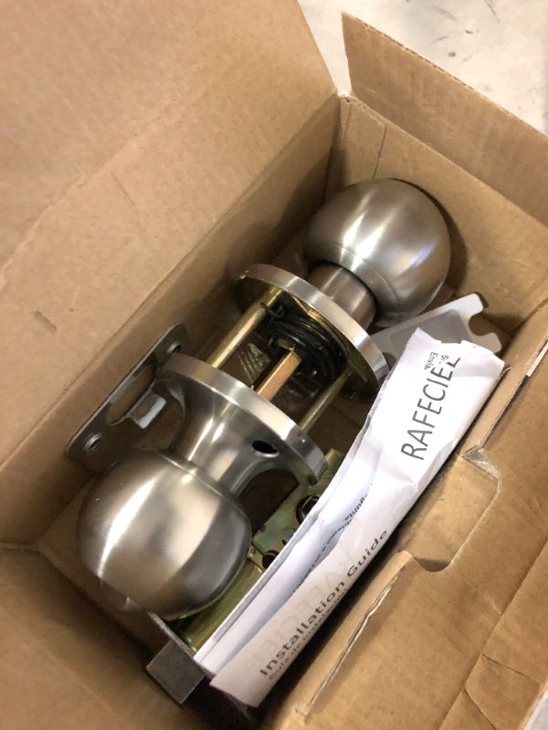 Photo 1 of RAFECIEE Privacy Door Knob Keyless Door Knobs Interior with Lock Bathroom Door Knob with Lock Satin Nickel Doorknob