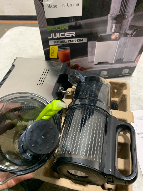 Photo 1 of WHUTO Cold Press Juicer, Juicer Machines with 4.35'' Wide Feed Chute, Stainless Steel Masticating Juicers Easy to Clean, Ergonomic Operational Panel Design, High Juice Yield, Platinum Color Knob