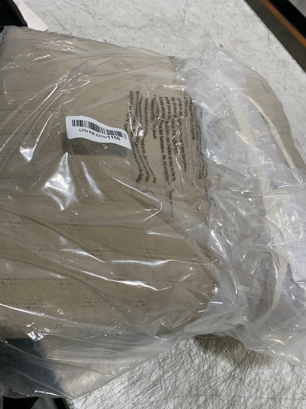 Photo 1 of EVERGRACE Cross Stitch Pre-Washed Cotton Quilt Bedding Set Queen Size, Oversized 3 Pieces Lightweight Bedspread Coverlet for All Season, with 2 Matching Shams, Driftwood, 92"x96"