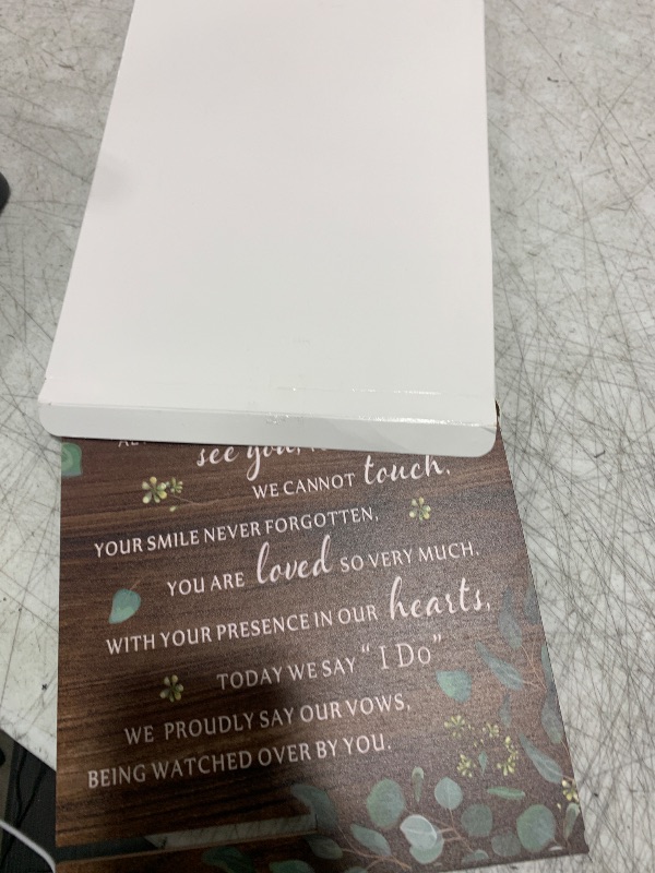 Photo 1 of Chunful in Loving Memory Wedding Sign Acrylic Memorial Table Sign for Wedding Wooden Decor for Ceremony and Reception(Greenery)