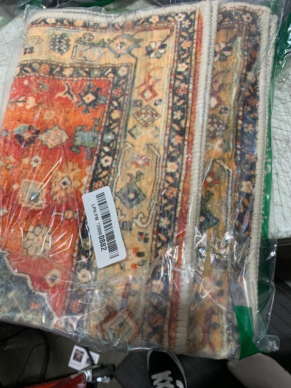 Photo 1 of COMSLE Boho Runner Rug, 2' x 6' Washable Rugs for Hallway Faux Wool Small Kitchen Area Rug Distressed Throw Rug Non-Slip Laundry Room Rug Carpet Runner for Entryway Indoor Bedroom