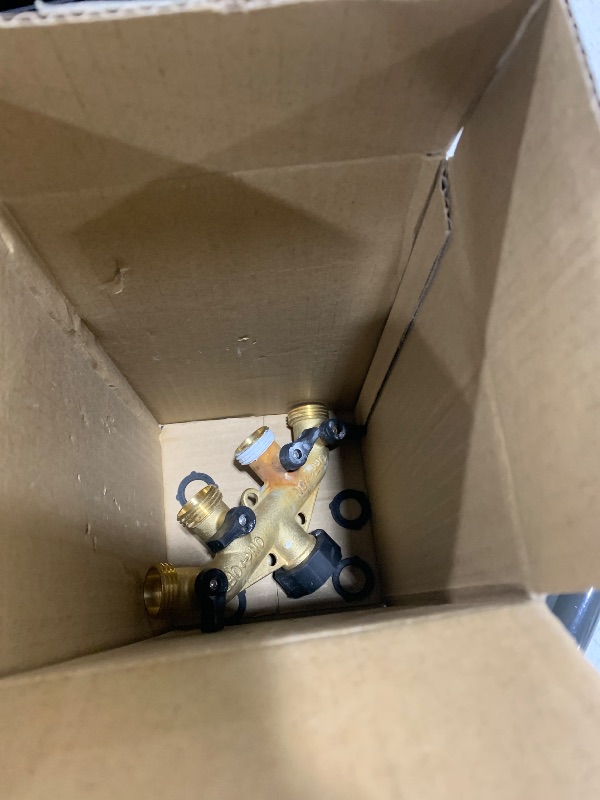Photo 1 of Lifynste 4 Way Brass Hose Splitter, 3/4" Brass Hose Faucet Manifold, Garden Hose Adapter Connector