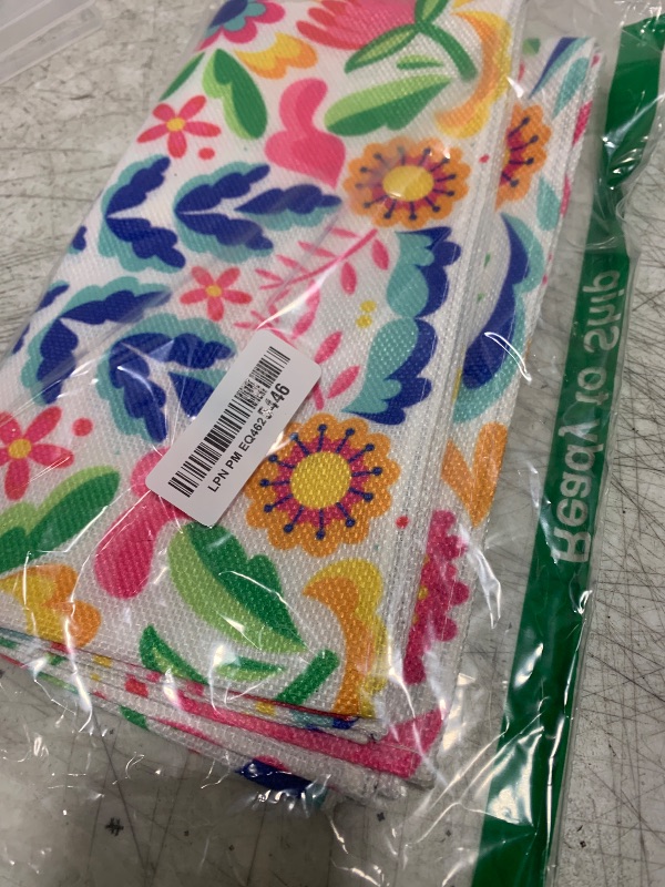 Photo 1 of Vohado Mexican Floral Table Runner Day of The Dead Cinco De Mayo Mexico Let's Fiesta Party Decoration Dining Room Home Kitchen Table Decor (13" x 108"