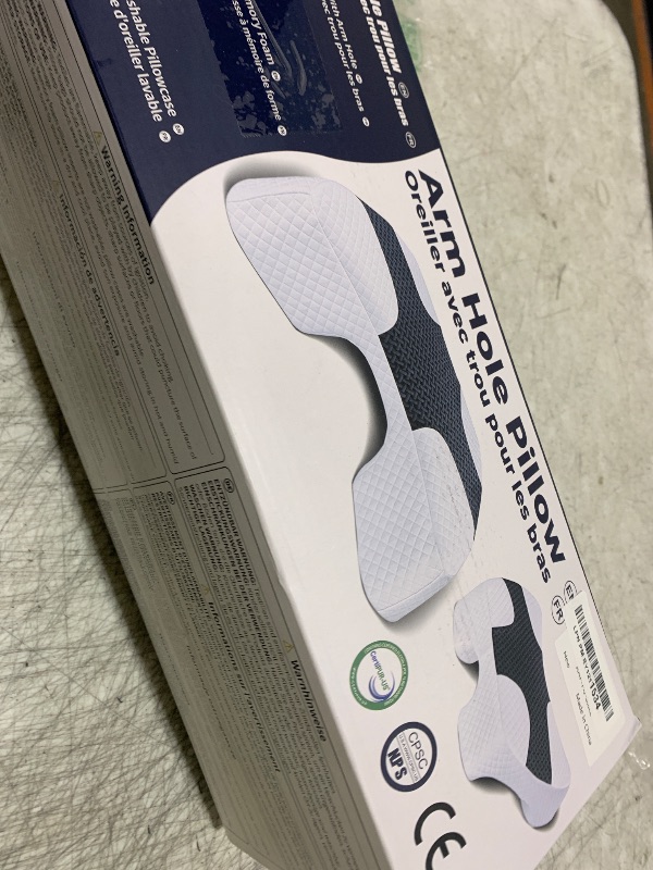 Photo 1 of Eliteguard Side Sleeper Pillow with Arm Hole, Shoulder Relief System, Arm Pillow for Neck and Shoulder Pain, Premium Memory Foam, Suitable for Side, Back and Stomach Sleepers - Grey
