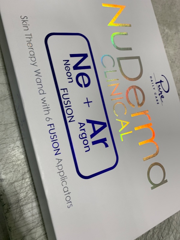 Photo 1 of NuDerma Clinical Skin Therapy Wand - Portable Skin Therapy Machine w 6 Fusion Neon + Argon Wands – Anti Aging - Clarifying - Skin Tightening & Radiance - Wrinkle Reducing