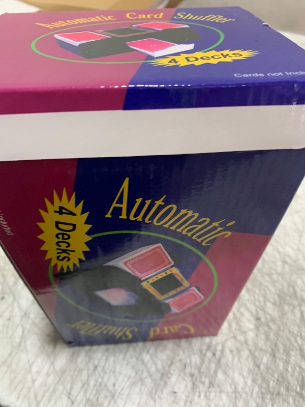 Photo 1 of Homwom Automatic Card Shuffler of Playing Card, UNO, Texas Hold'em, Poker, Home Card Games, Blackjack, Battery Operated Electric Poker Shuffling Machine (1-4 Deck)
