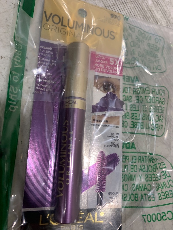 Photo 1 of L'Oreal Paris L’Oreal Paris Original Voluminous Mascara, Building Mascara Volume and Length Formula, Washable, Deep Violet, 0.26 Fl Oz., 1 Count