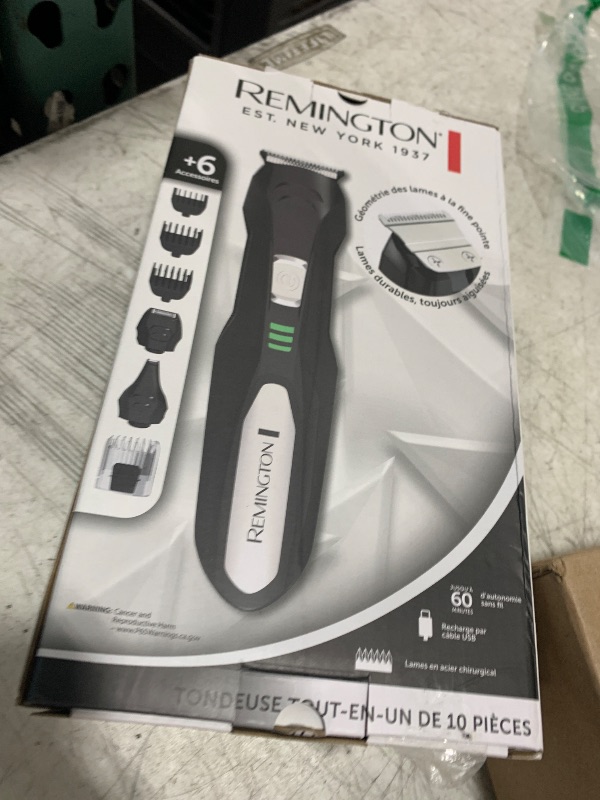 Photo 1 of Remington All-in-One Grooming Kit, Lithium Powered, 8 Piece Set with Trimmer, Men's Shaver, Clippers, Beard and Stubble Combs, Black