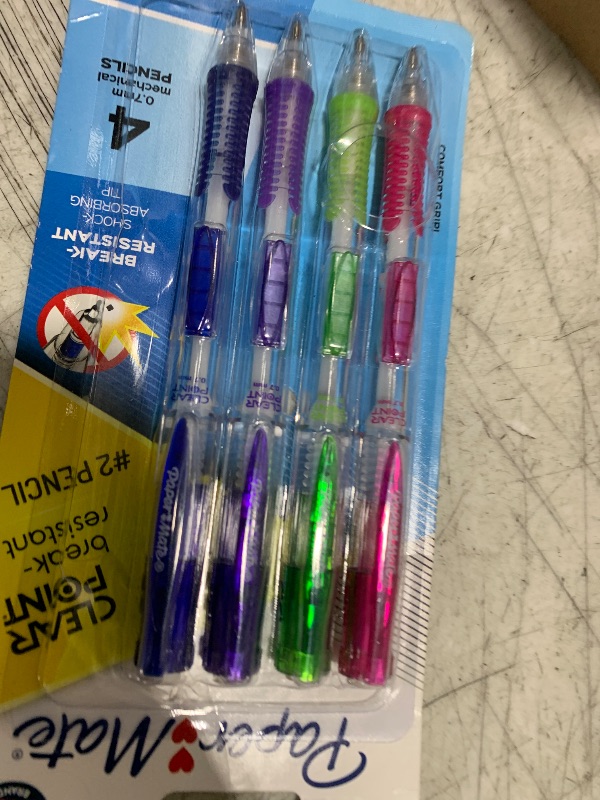 Photo 1 of Paper Mate Clearpoint Mechanical Pencils 0.7mm Break Resistant HB 2 Lead School Supplies Art Supplies Drawing Sketching Pencils 2 Assorted Barrel Colors 4 Count