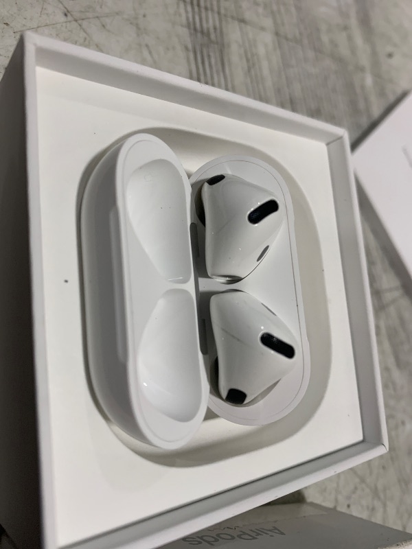Photo 1 of Apple AirPods 4 Wireless Earbuds, Bluetooth Headphones, Personalized Spatial Audio, Sweat and Water Resistant, USB-C Charging Case, H2 Chip, Up to 30 Hours of Battery Life, Effortless Setup for iPhone