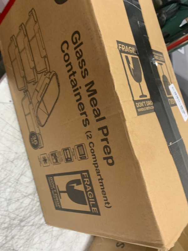 Photo 1 of [5-Pack,36 Oz]Glass Meal Prep Containers 2 Compartments Portion Control with Upgraded Snap Locking Lids Glass Food Storage Containers, Microwave, Oven, Freezer and Dishwasher (4.5 Cups)