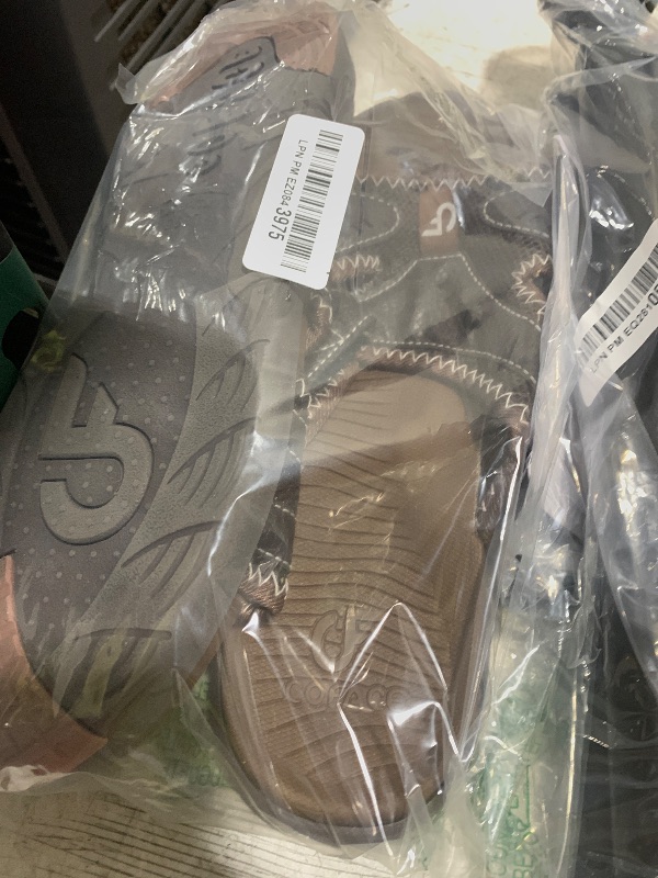 Photo 1 of COFACE Mens Sport Recovery Sandals Plantar Fasciitis Soft Cushion Lightweight Orthotic Slides for Men Brown Size 9.5