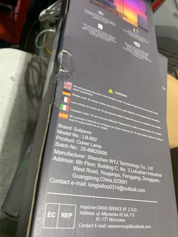 Photo 1 of Corner Floor Lamp,60” Smart RGB LED Corner Lamp with App and Remote Control, Color Changing Ambience Light with Music Sync, Easy to Install, Led Floor Lamp for Living Room Bedroom Gaming Room