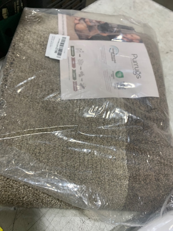 Photo 1 of PURRUGS Dirt Trapping Door Mat 24" x 60", Non-Slip/Skid Machine Washable Entryway Rug, Shoes Scraper, Throw Rug, Super Absorbent Area Rug for Muddy Wet Shoes and Paws, Beige & Grayish Brown